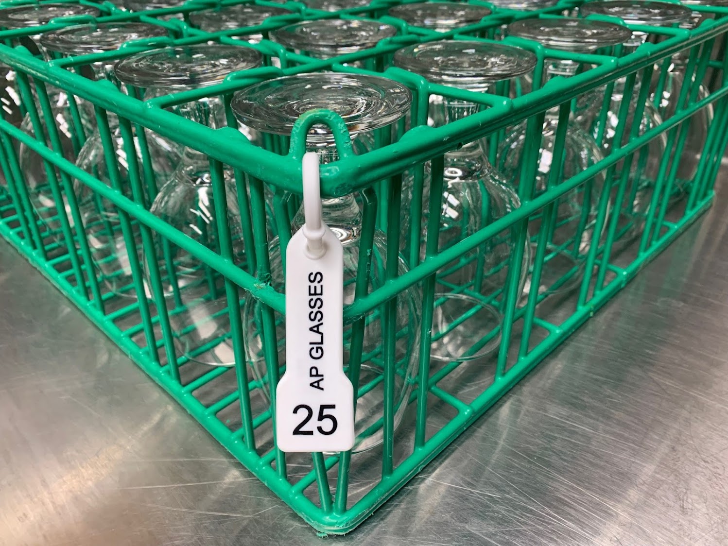 zip tag attached to rack