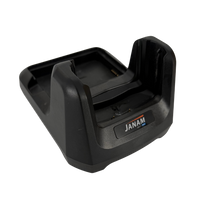 Black electronic device with JANAM branding on a white background